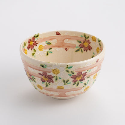 Matcha bowl, pale pink, Kochi, cherry blossoms and haze, Yamamoto Kazunari 