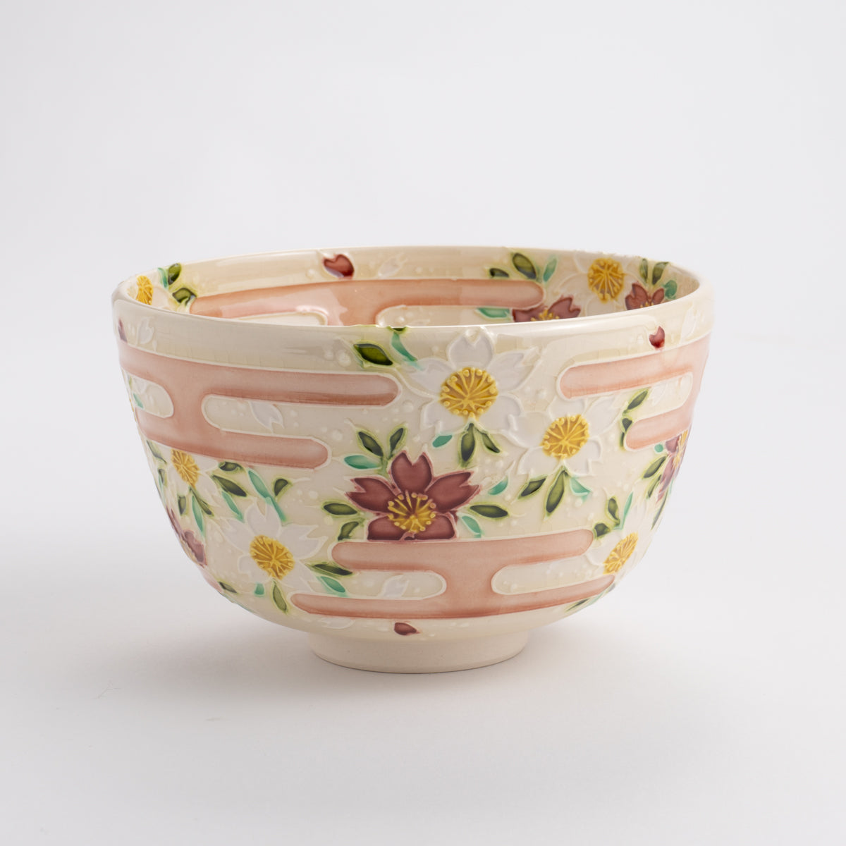 Matcha bowl, pale pink, Kochi, cherry blossoms and haze, Yamamoto Kazunari 