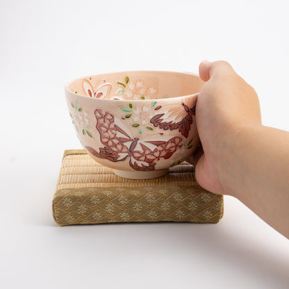 Matcha bowl, light peach digits, butterfly, Ichino Yamamoto 