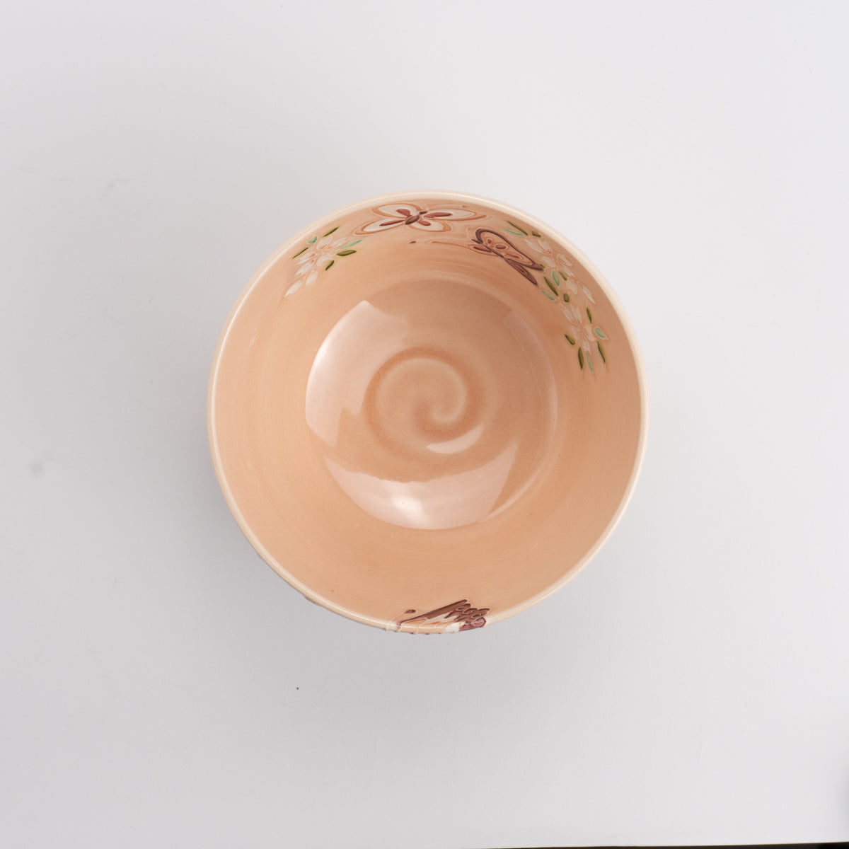 Matcha bowl, light peach digits, butterfly, Ichino Yamamoto 