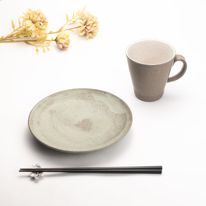  Bread plate -White green glaze by Hiroshi Nagamoto