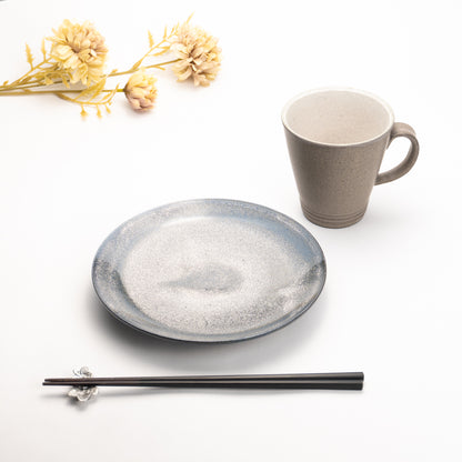  Bread plate -Purple and white glaze by Hiroshi Nagamoto