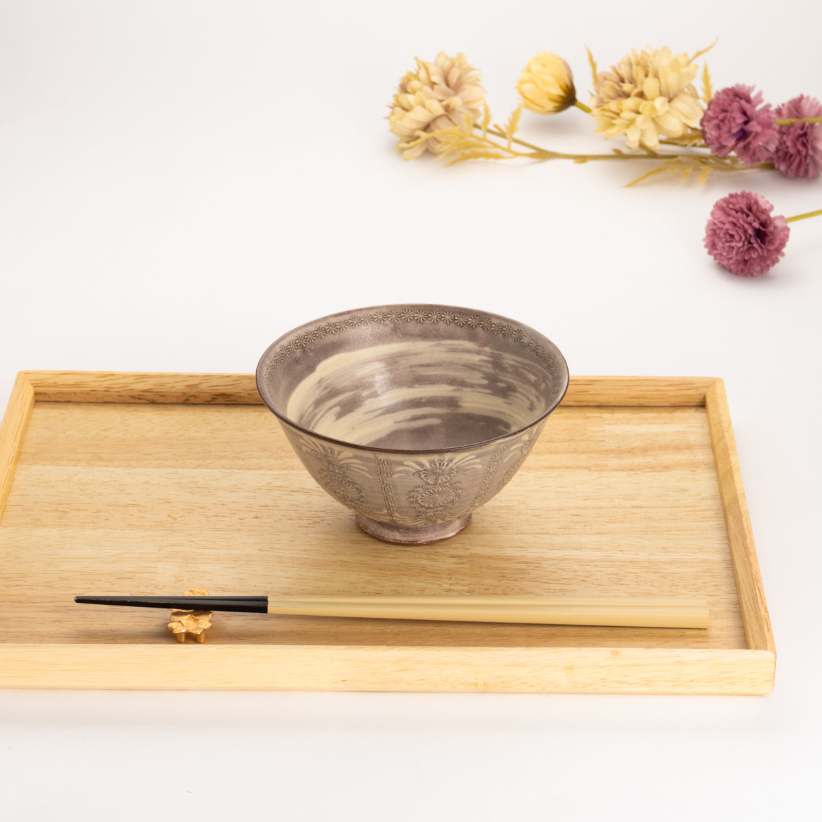 Rice bowl Purple Mishima 2A Torakugama 