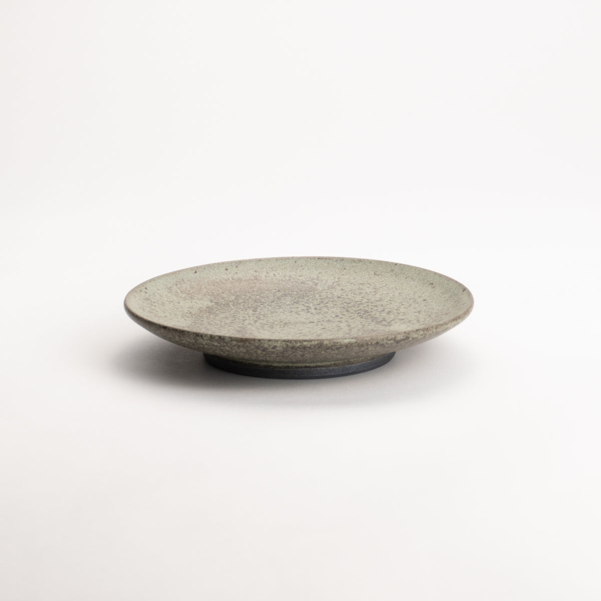 Small plate-White and green glaze by Hiroshi Nagamoto