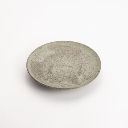 Small plate-White and green glaze by Hiroshi Nagamoto