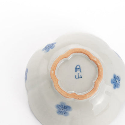 Rice bowl -Blue and white plum by Nagata studio