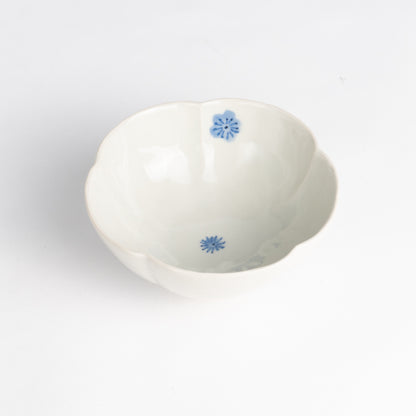 Rice bowl -Blue and white plum by Nagata studio