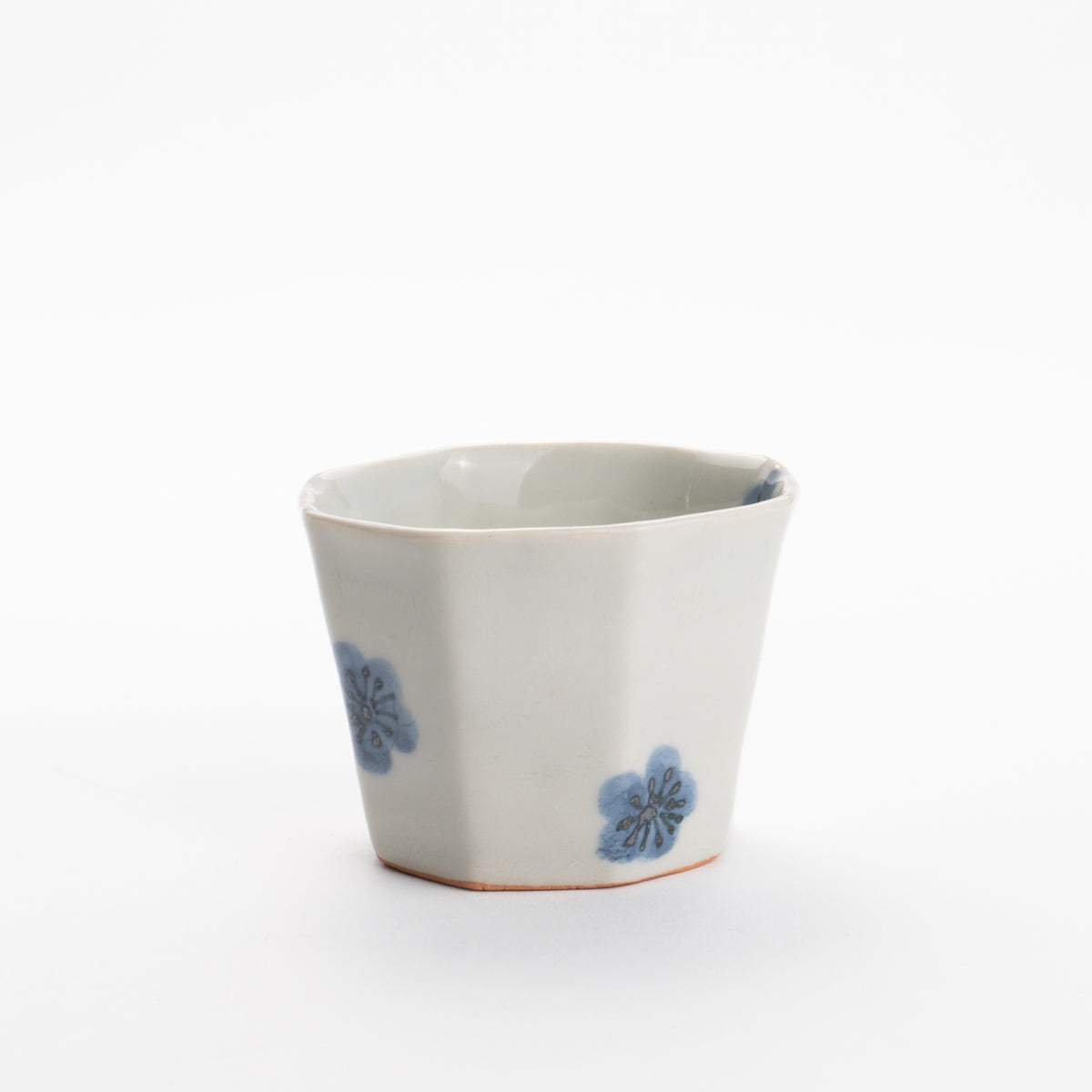 Sake cup -Blue and white plum by Nagata studio