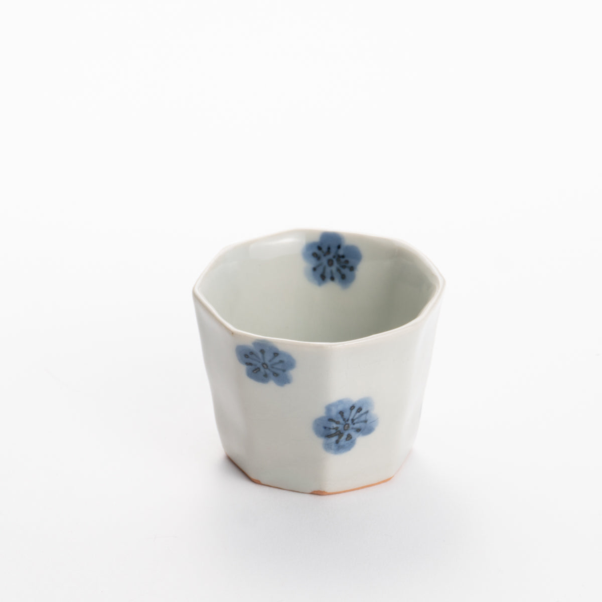 Sake cup -Blue and white plum by Nagata studio