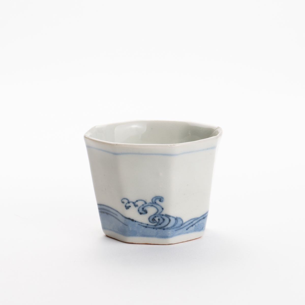 Soba cup - Blue and white Great waves by Nagata studio