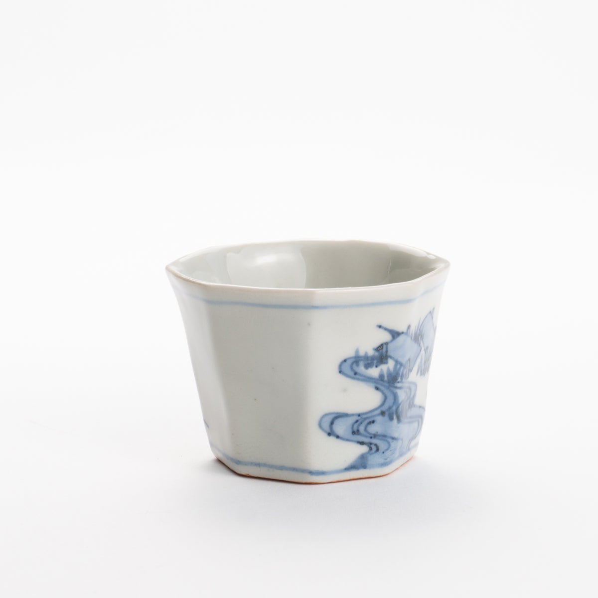 Soba cup - Blue and white Yatsuhashi by Nagata studio