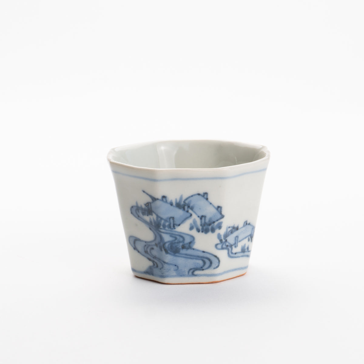 Soba cup - Blue and white Yatsuhashi by Nagata studio