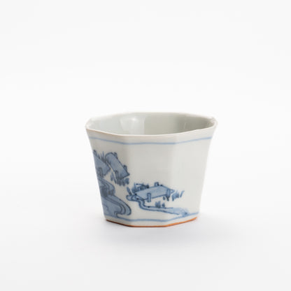 Soba cup - Blue and white Yatsuhashi by Nagata studio