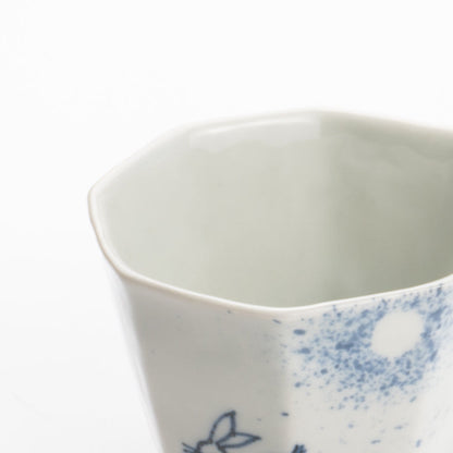 Soba cup - Blue and white Moon and rabbit by Nagata studio