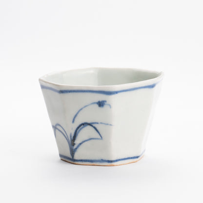 Soba cup - Blue and white  Susuki by Nagata studio