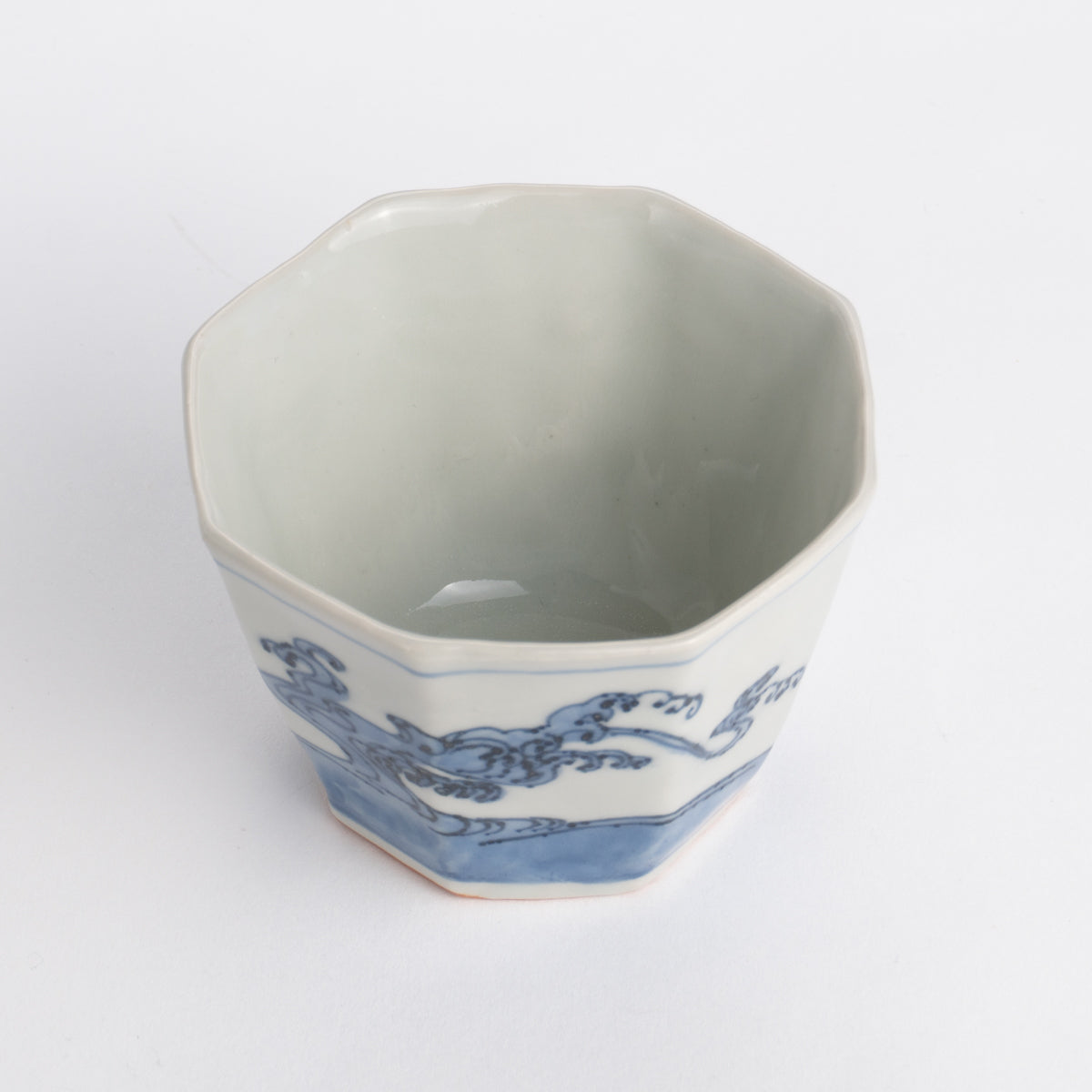 Soba cup - Blue and white Great wave by Nagata studio