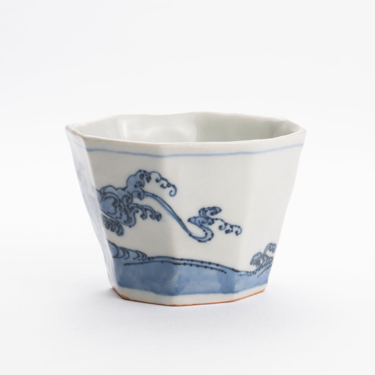 Soba cup - Blue and white Great wave by Nagata studio