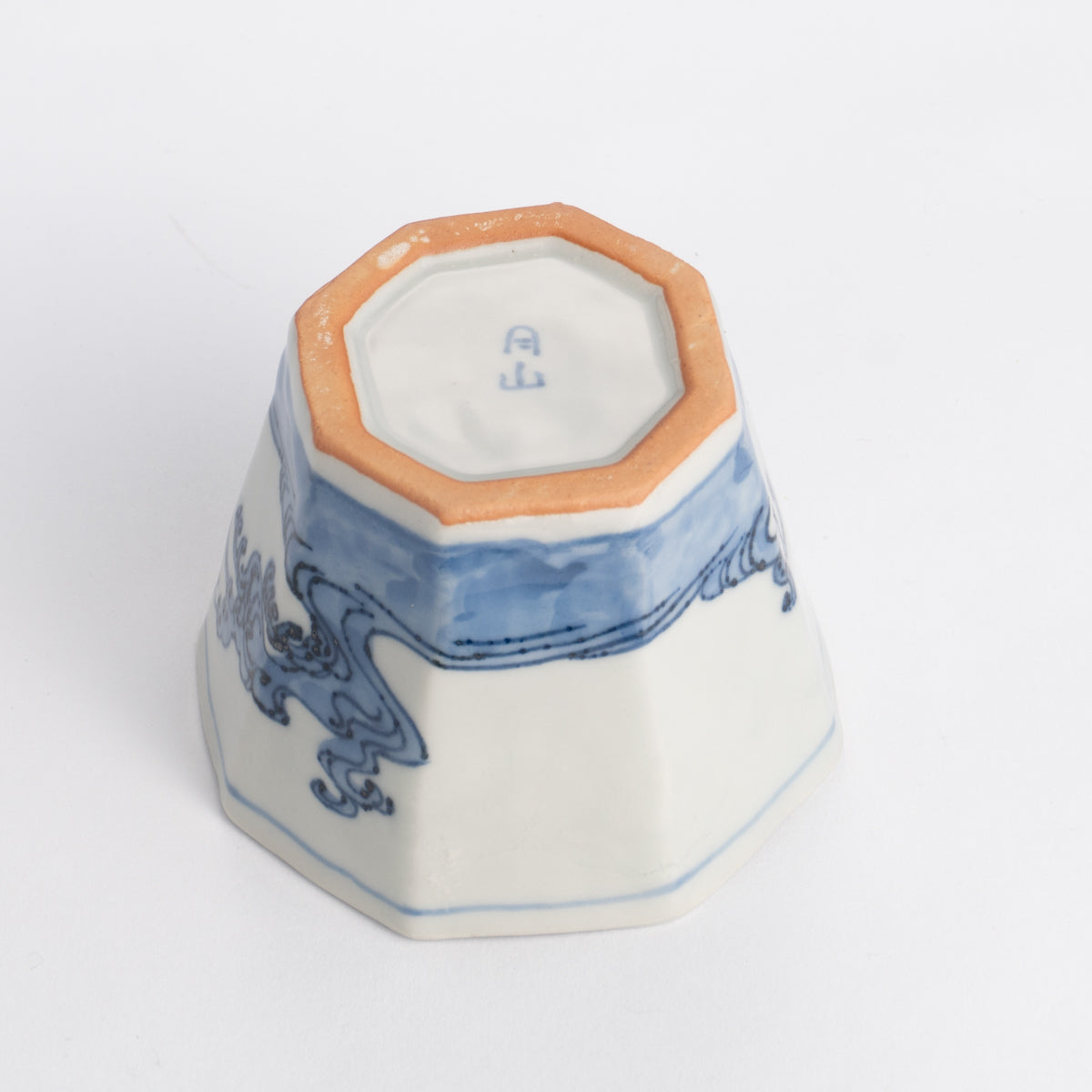 Soba cup - Blue and white Great wave by Nagata studio