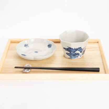 Soba cup -Blue and whte yatsuhashi by Nagata studio