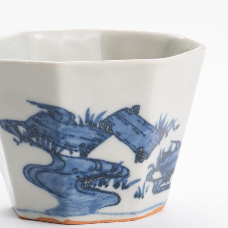 Soba cup -Blue and whte yatsuhashi by Nagata studio