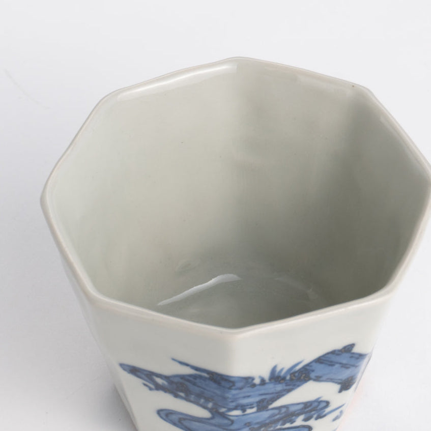 Soba cup -Blue and whte yatsuhashi by Nagata studio