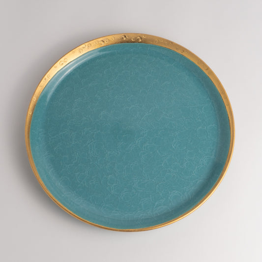 Salad Plate - Tortoiseshell Crackle Blue