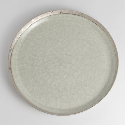 Dinner Plate- Tortoiseshell Crackle Grey