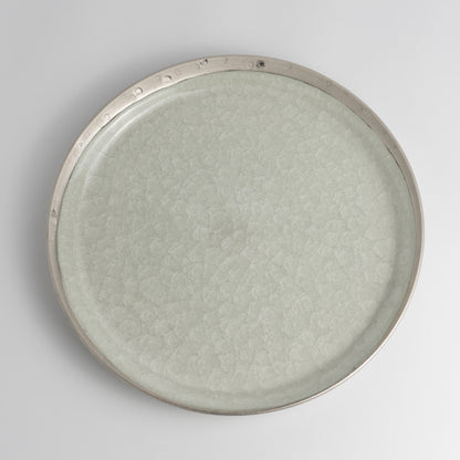 Salad Plate - Tortoiseshell Crackle Grey