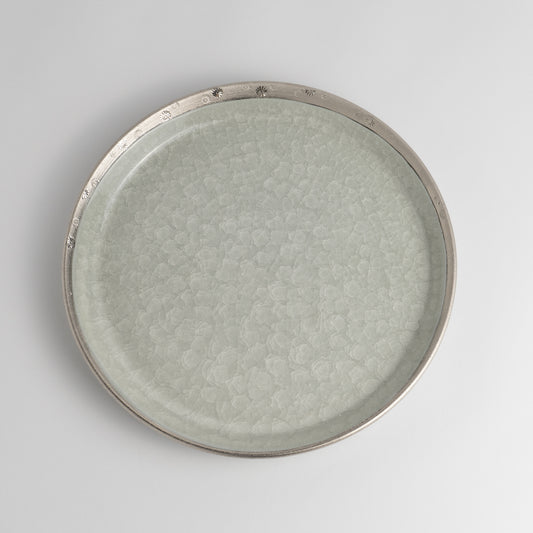 Side Plate-  Tortoiseshell Crackle Grey