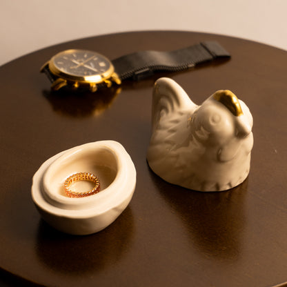 Jewelry case  - Zodiac sign, Rooster by Taihei-kiln