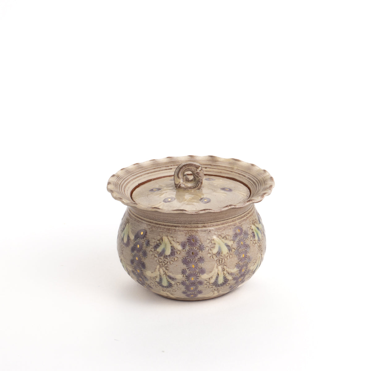 Small lidded container-Shisaikamon"紫彩華紋" by Touraku-Kiln 