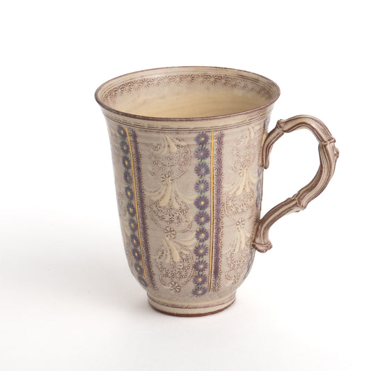 Mug, Purple Flower Pattern 2C, Torakugama 