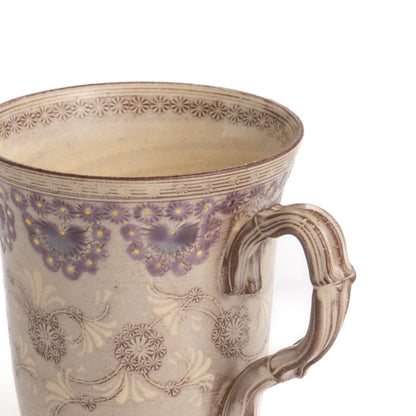 Mug with purple flower pattern 2D by Torakugama 