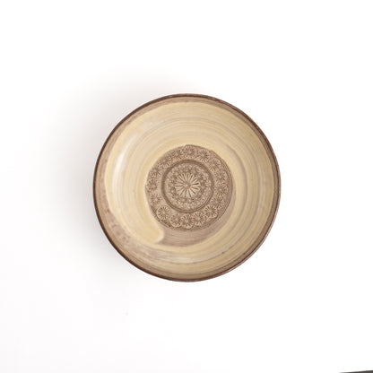 Flat small bowl, Murasaki Mishima, Torakugama 