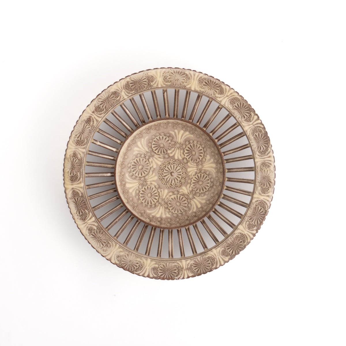 Openwork small plate, Murasaki Mishima, Torakugama 