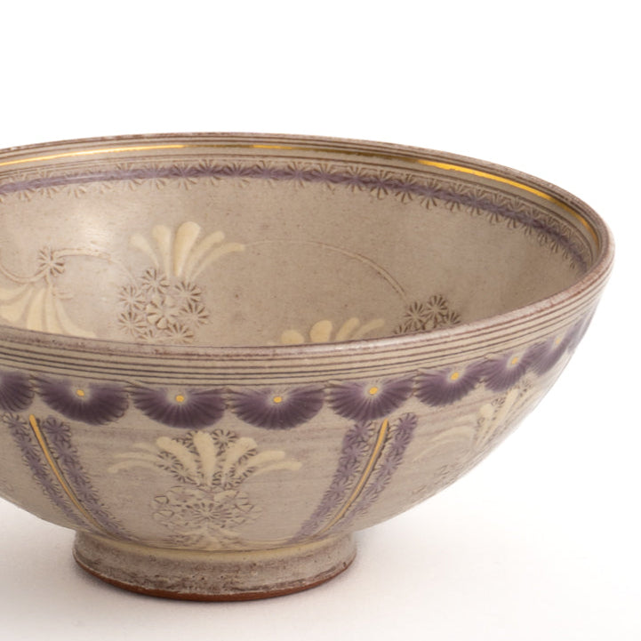 Rice bowl purple color pattern 2C pottery kiln 