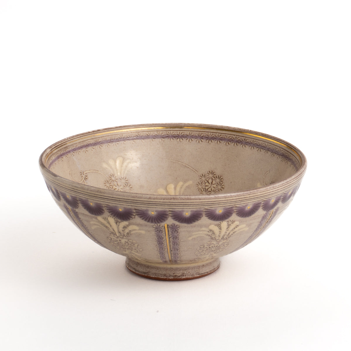 Rice bowl purple color pattern 2C pottery kiln 