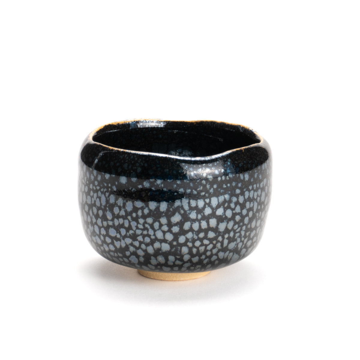 Sake cup(Raku bowl shape)-Ginsei"銀星" 2A by Yoshinori Izumi