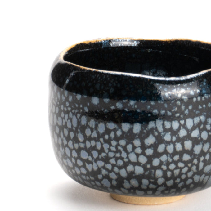 Sake cup(Raku bowl shape)-Ginsei"銀星" 2A by Yoshinori Izumi